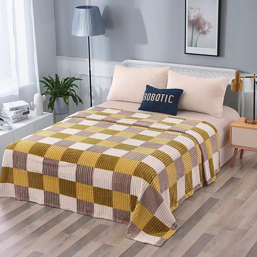 Blanket Plaid Strip Is Suitable For All Seasons Falai Fleece Knee Blanket Color Mixed Package Price Discount Skin Friendly Comfort