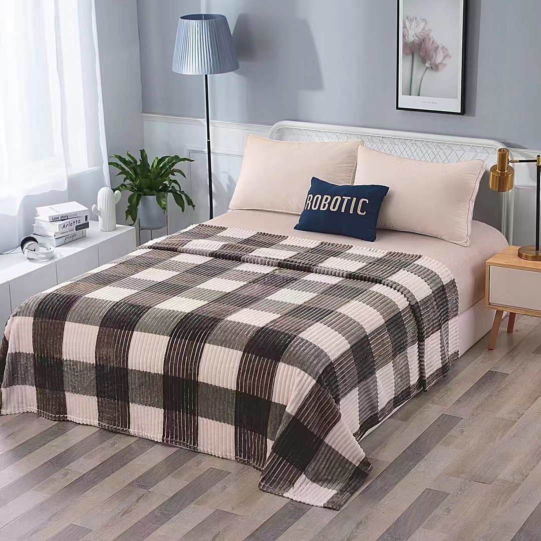 Blanket Plaid Strip Is Suitable For All Seasons Falai Fleece Knee Blanket Color Mixed Package Price Discount Skin Friendly Comfort Specification drawing
