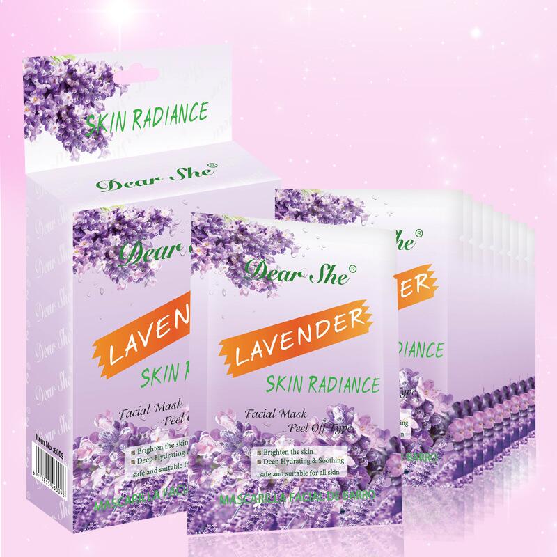 Dear She Cross-border Foreign Trade Smearing Cleaning Mud Mask Hydrating and Moisturizing Portable all-English Lavender Mud Mask Specification drawing