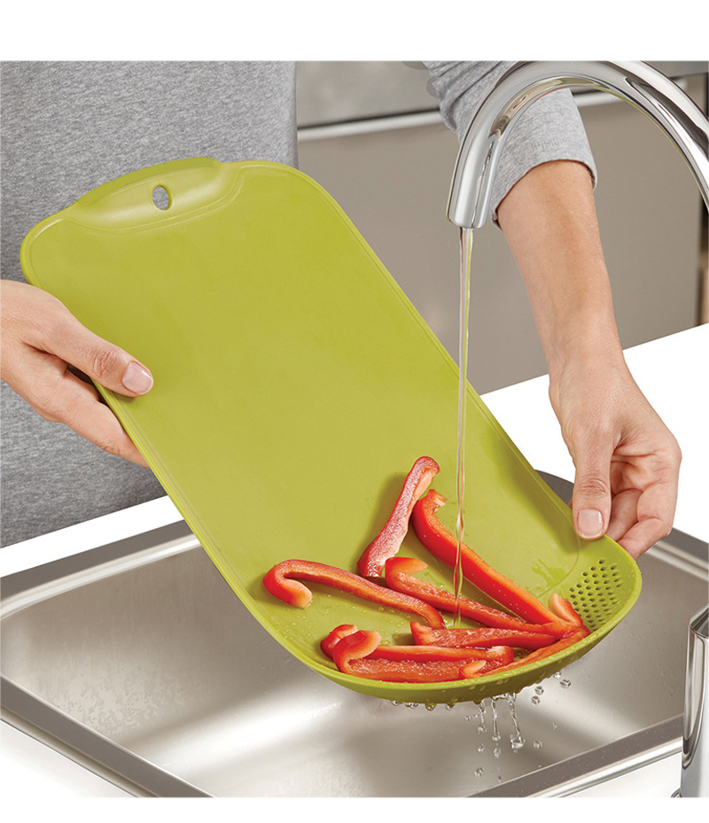 厂家批发多功能可滤水菜板切洗滤水三合一砧板塑料PP沥水切菜板详情5