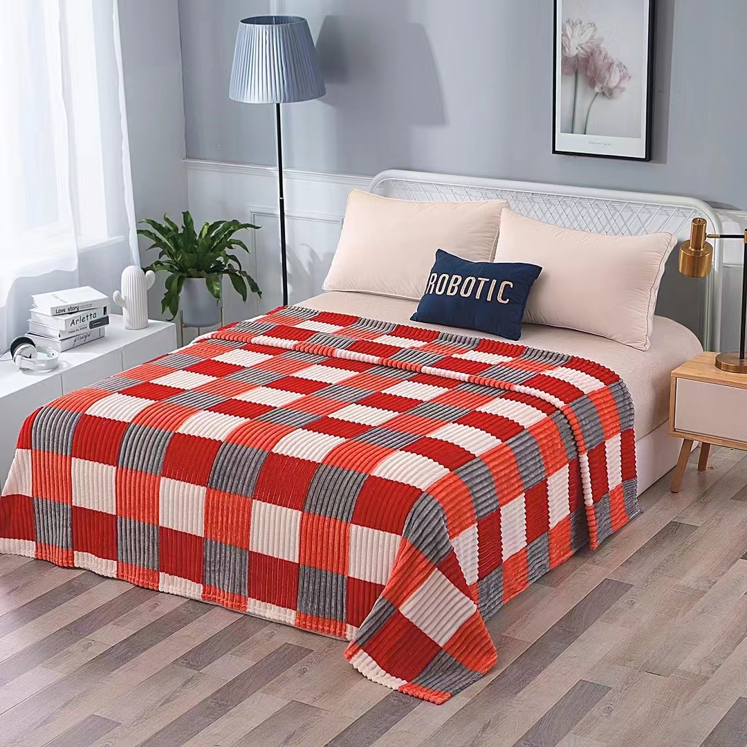 Blanket Plaid Strip Is Suitable For All Seasons Falai Fleece Knee Blanket Color Mixed Package Price Discount Skin Friendly Comfort Application Scenario
