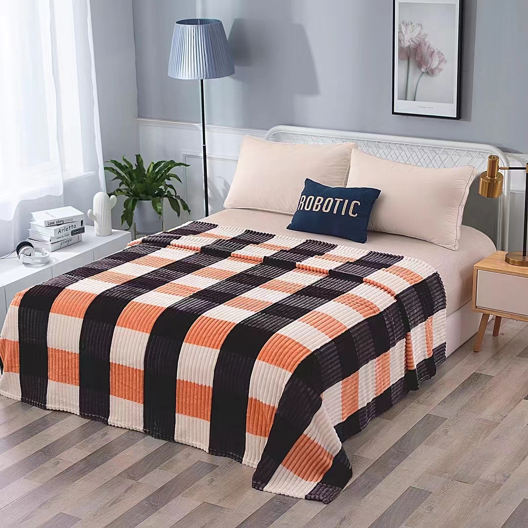 Blanket Plaid Strip Is Suitable For All Seasons Falai Fleece Knee Blanket Color Mixed Package Price Discount Skin Friendly Comfort Item Picture