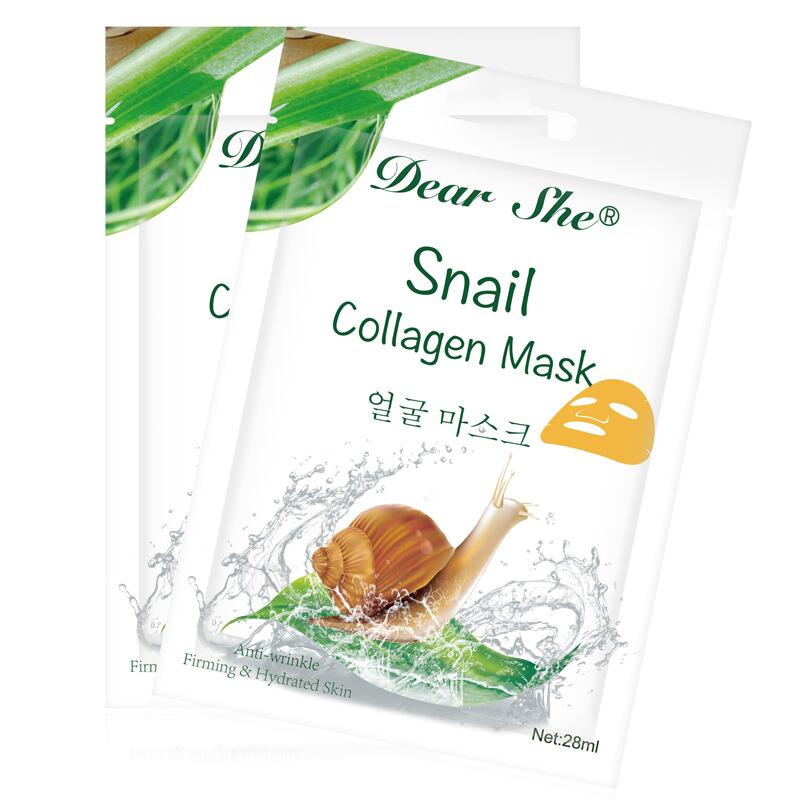 All-english cross-border DEAR SHE Snail Mask Hydrating and Moisturizing Mask Export live streaming wholesale manufacturer full figure