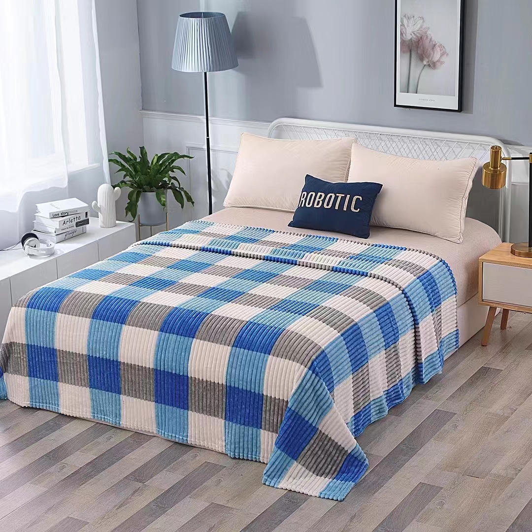 Blanket Plaid Strip Is Suitable For All Seasons Falai Fleece Knee Blanket Color Mixed Package Price Discount Skin Friendly Comfort details Picture