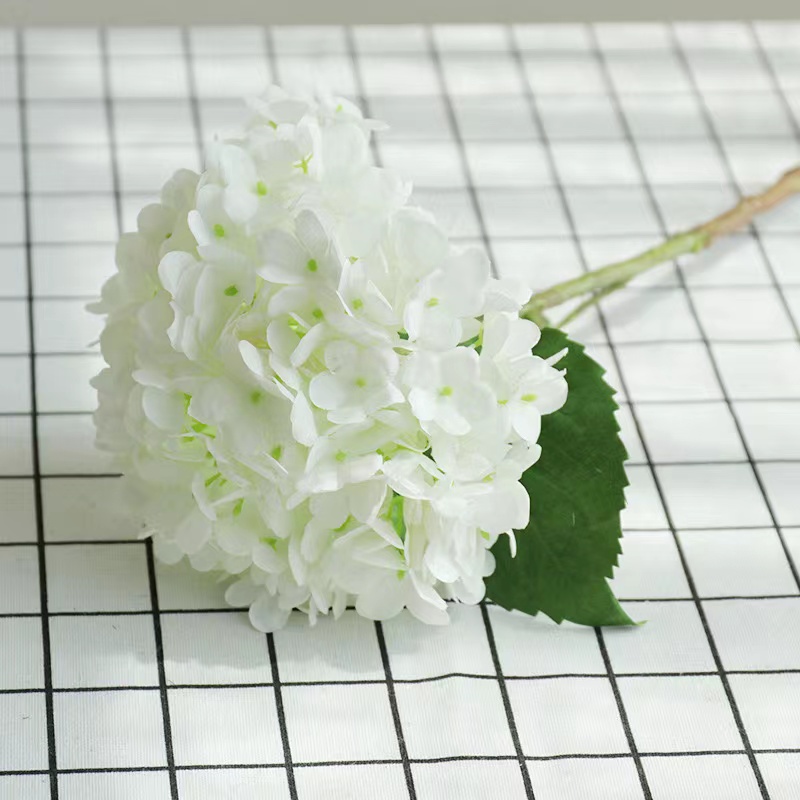 Artificial hydrangea handmade single two-leaf hydrangea home decoration decoration wedding decoration hydrangea simulation flower thumbnail