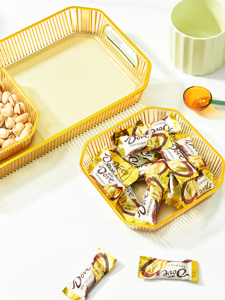 中号PET盘 32*19*4 轻奢托盘ins风家用餐盘透明放茶杯水杯茶盘塑料杯盘现代商用餐盘详情7