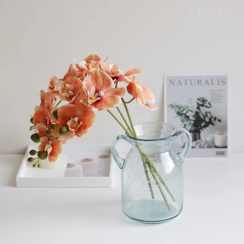 Factory direct photo props fake flower high-end home decoration flower small 5 glue phalaenopsis simulation flower 1 thumbnail