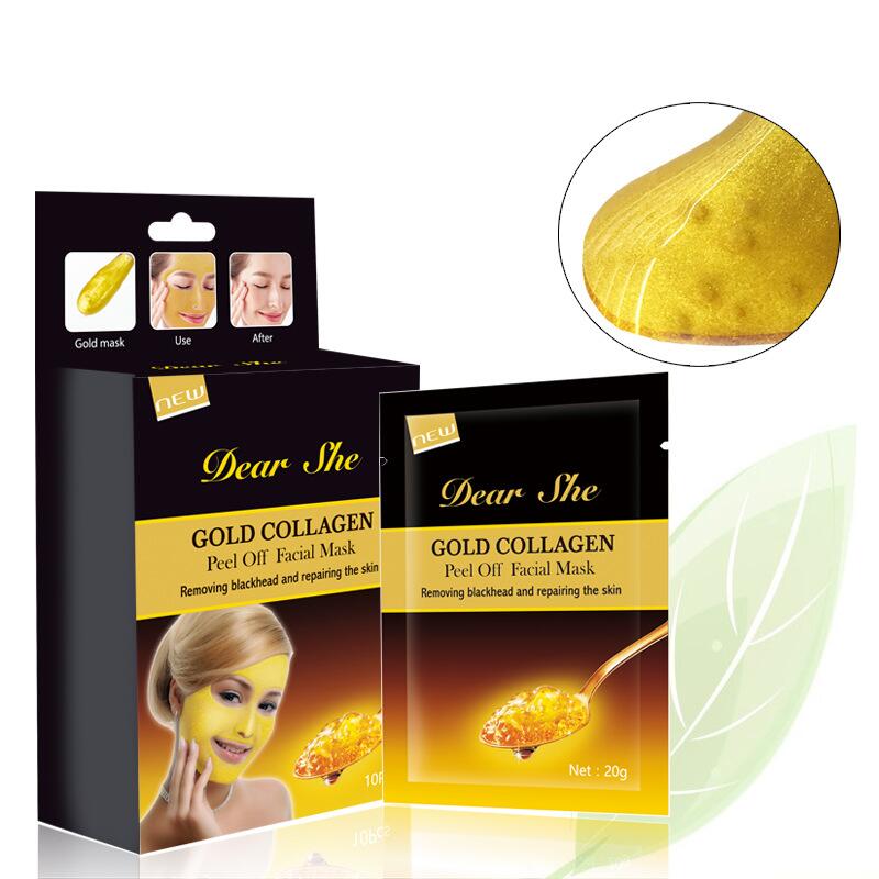 Dear She Cross-border English Version MASK Gold Mask Bone Collagen Blackhead and Acne Removal Nasal Mask Wholesale full figure