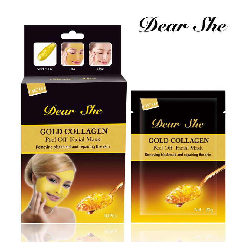 Dear She Cross-border English Version MASK Gold Mask Bone Collagen Blackhead and Acne Removal Nasal Mask Wholesale details Picture
