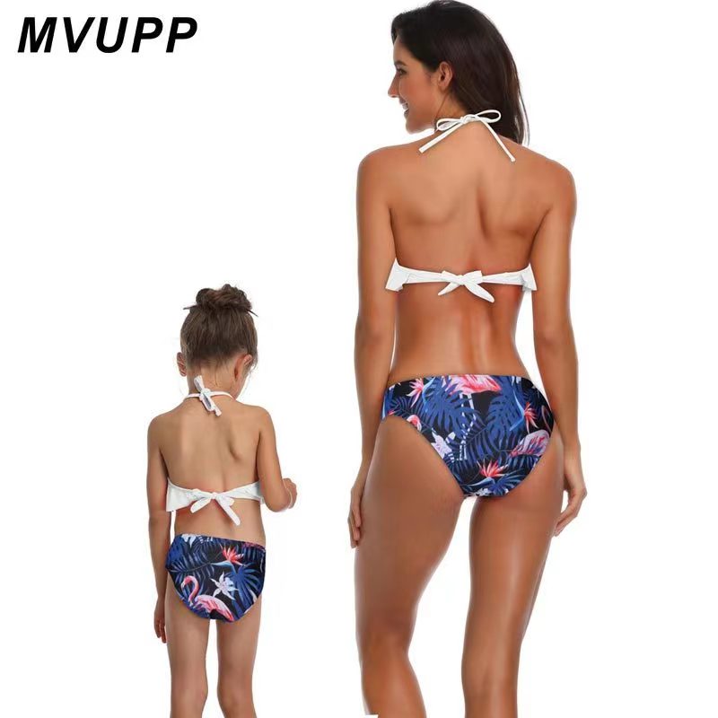 Europe And The United States Fashion New Women's Children's Two-Piece Swimsuit Bikini Parent-Child Swimsuit Manufacturers Direct Line details Picture