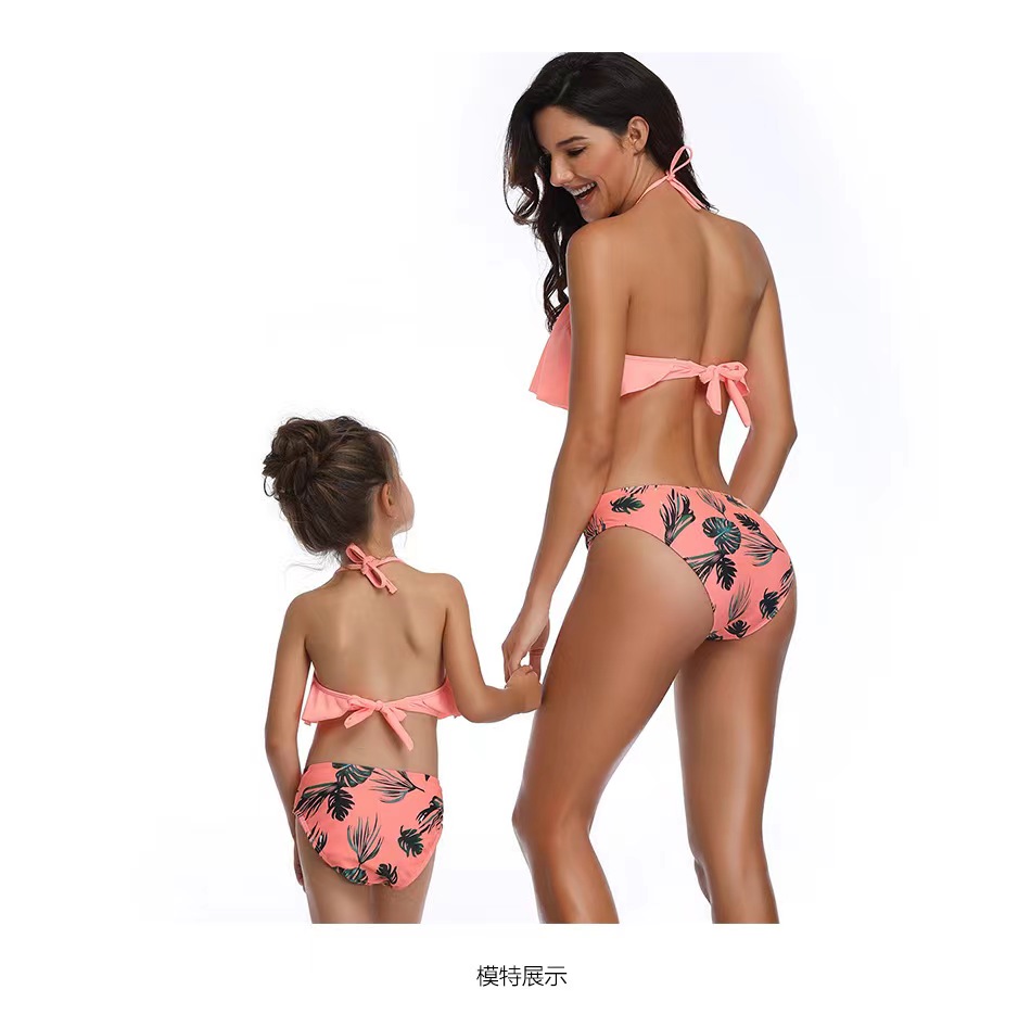 Europe And The United States Fashion New Women's Children's Separate Swimsuit Bikini Parent-Child Swimsuit Manufacturers Direct Beach Clothing Pink With The Same Series Application Scenario
