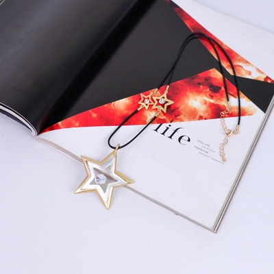 Amazon 2022 new short necklace Europe and the United States exquisite fashion and versatile star pendant lady necklace wholesale thumbnail