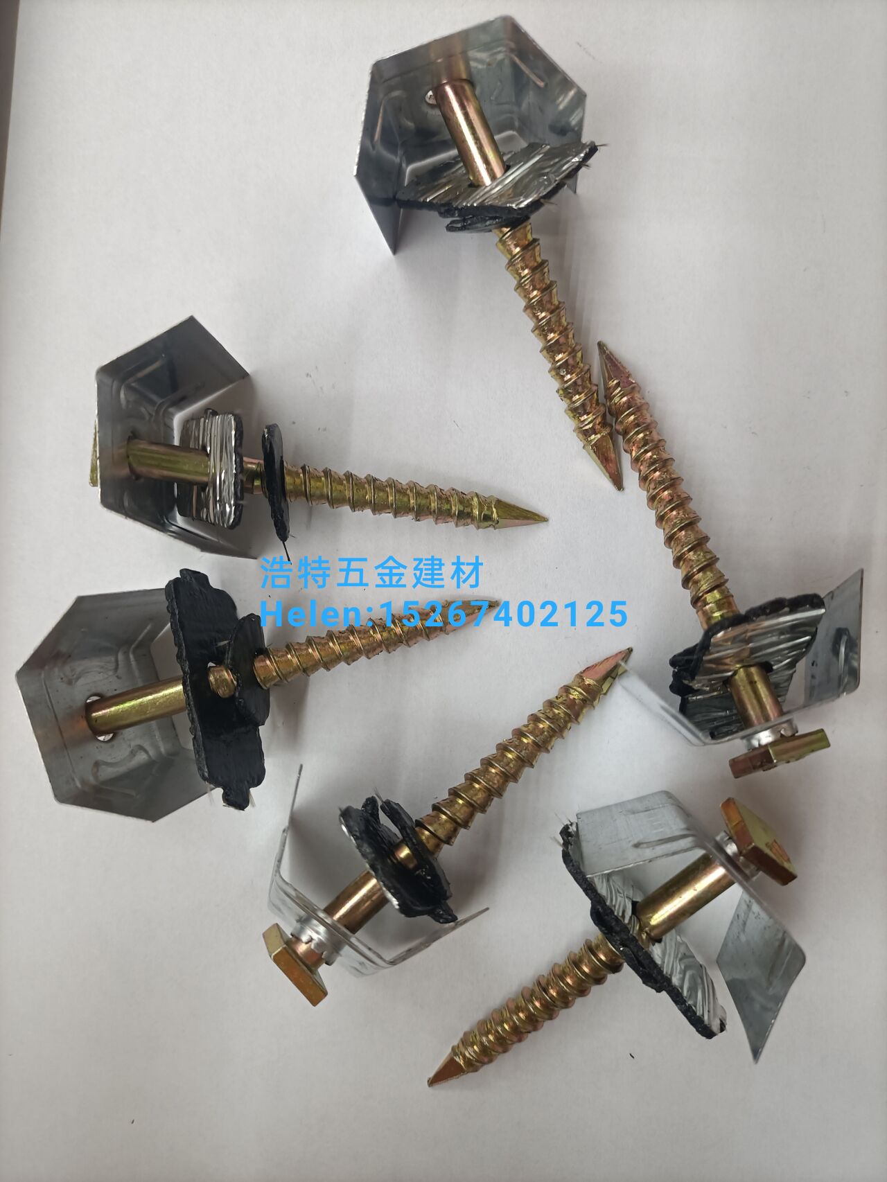 U-pad yellow nails Saddle pad yellow nails square yellow nails roof bolt Color steel tile nails corrugated rod self-tapping screw U-pad nails roof nails square head nails