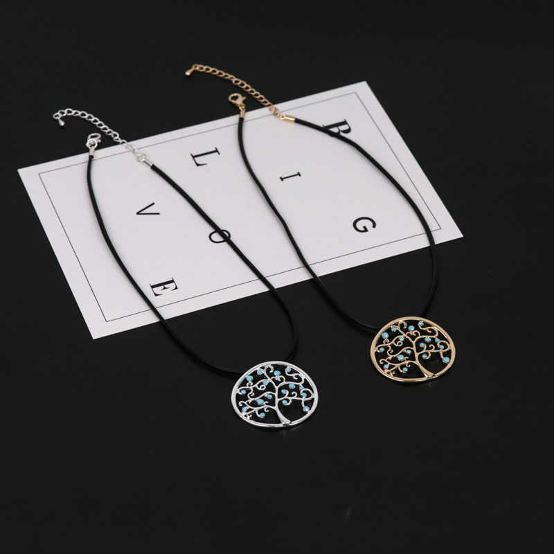 2022 European and American foreign trade new tree necklace lady clavicle chain jewelry retro simple necklace pendant thumbnail