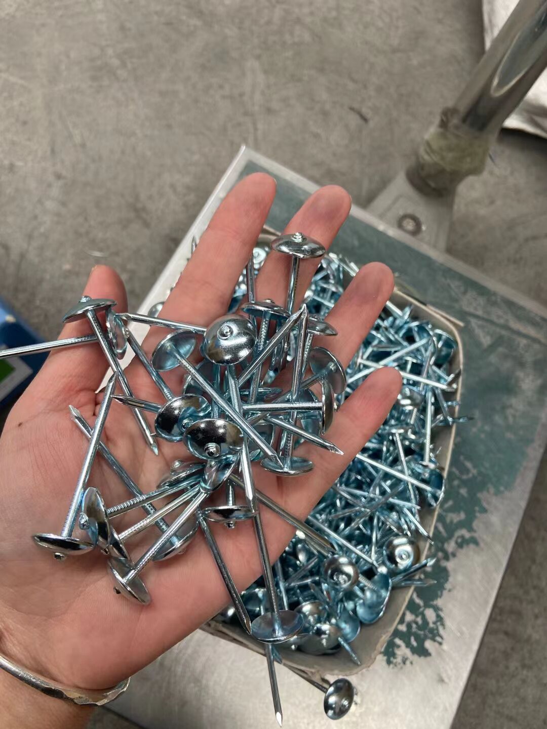 Manufacturer Roofing nail vertical rod Roofing nail with cushion roofing nail Large cap nail 9G2.5 inch nails Galvanized roofing nail