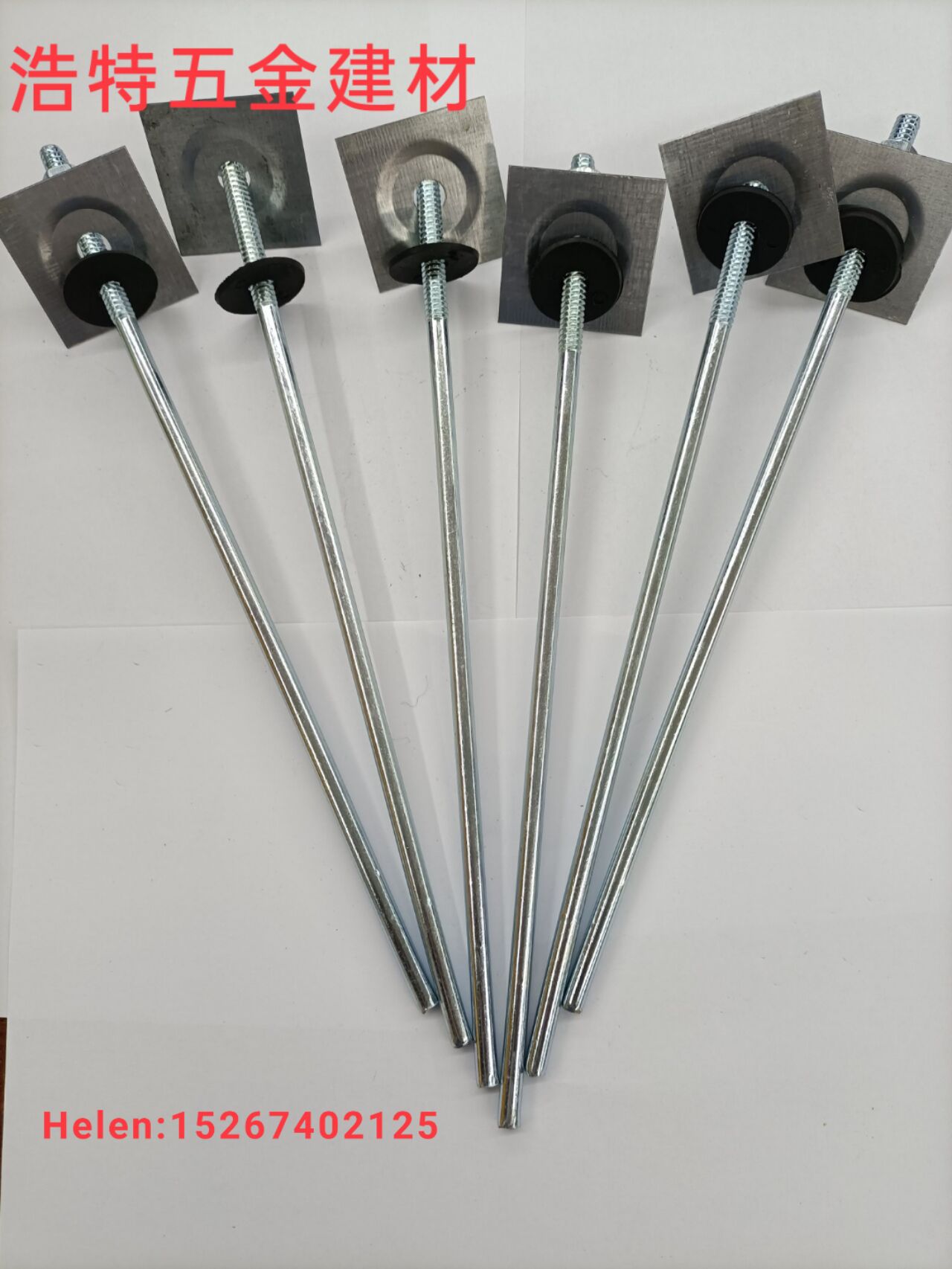 roof screw roof hook corrugated rod Aluminum corrugated rod L-shaped hook corrugated rod U-shaped hook roof hook hook roof nail 1 roof bolt aluminum screw rod combination boom corrugated rod