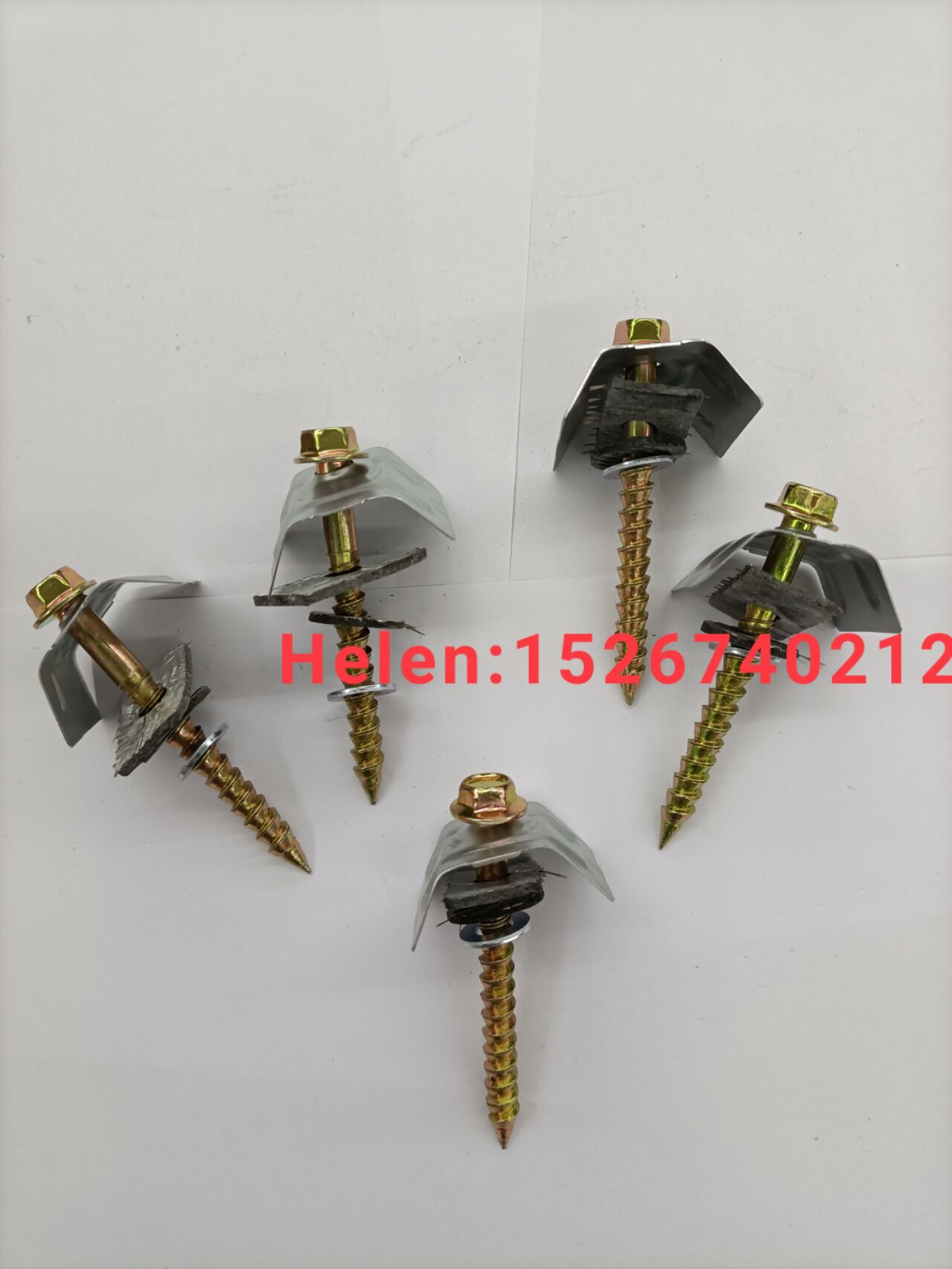 U-pad yellow steel tile nail square yellow U-pad nail corrugated rod self-tapping screw roof nail square head nail saddle pad yellow nail thumbnail