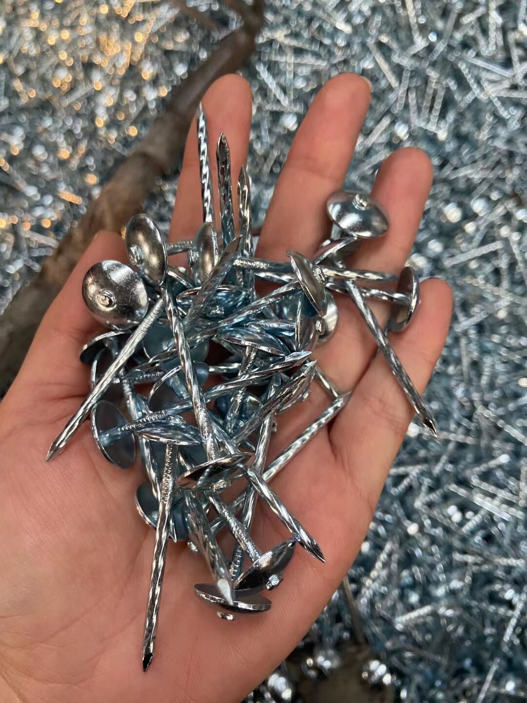 Manufacturer Roofing nail straight rod roofing nail with cushion roofing nail Large cap nail hemp rod roofing nail 9G2.5 inch nails Galvanized roofing nail