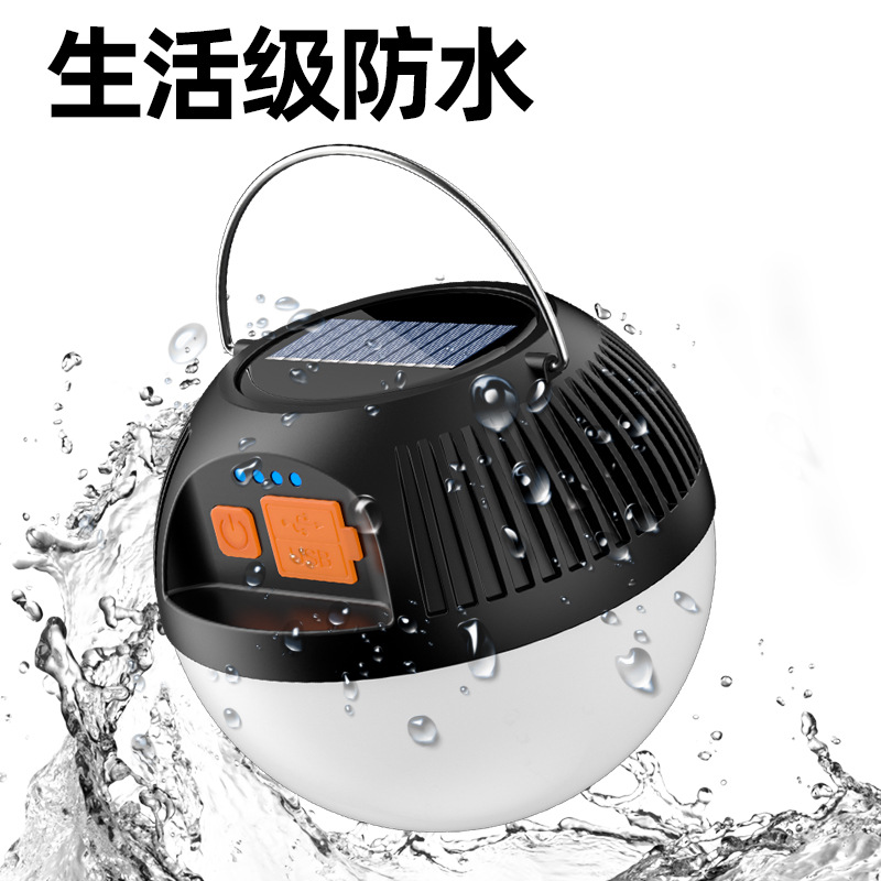 New LED camping light Multi-functional solar outdoor lighting Type-C charging portable tent camping light full figure