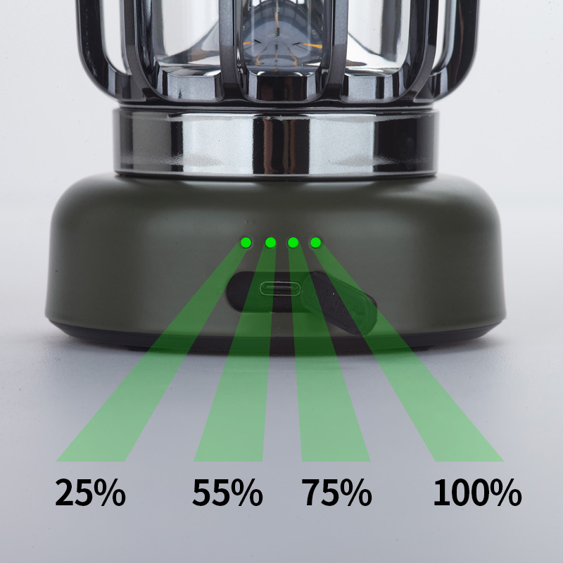 New outdoor camping light camping light fast charge dual light source non-polar dimming retro style camping atmosphere light details Picture