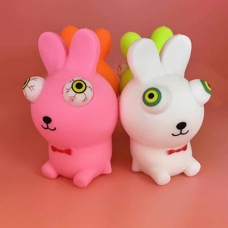 挤眼球发泄玩具 新奇特手捏兔子TPR软胶解闷发泄挤爆眼球  凸眼兔详情图3