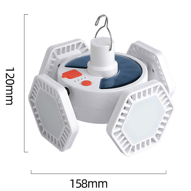 Cross-border new three-sided tent camping bulb solar charging night market stall emergency lighting Specification drawing