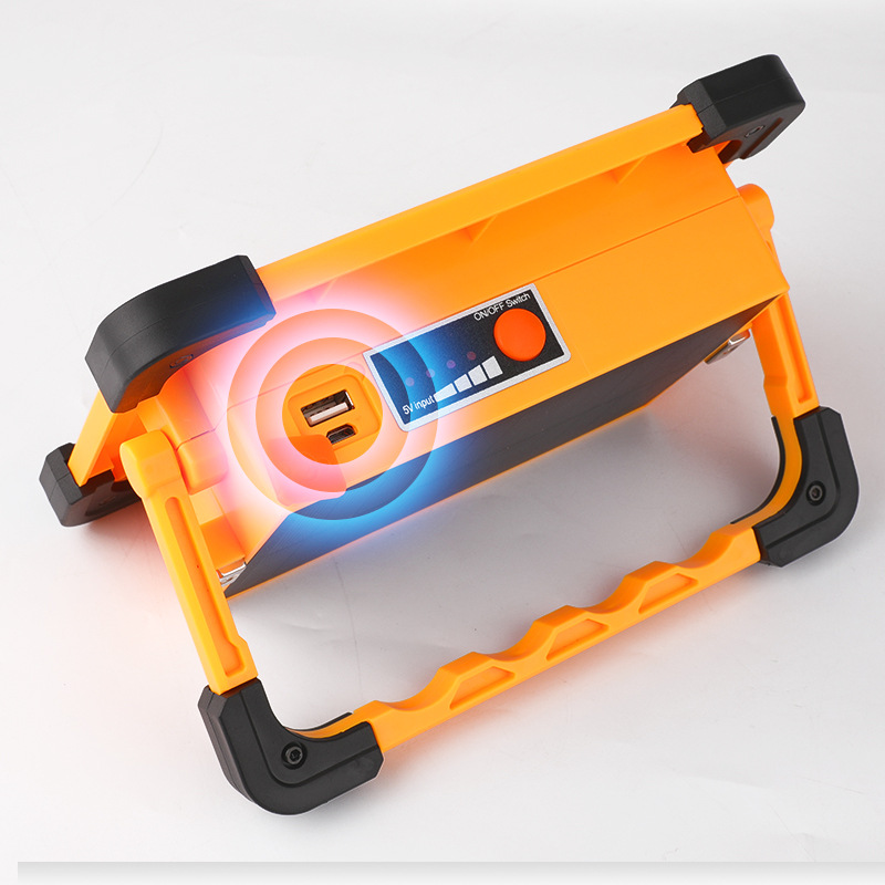 New LED bright solar floodlight USB charging mobile portable strong magnetic adsorption emergency lighting hand lamp details Picture