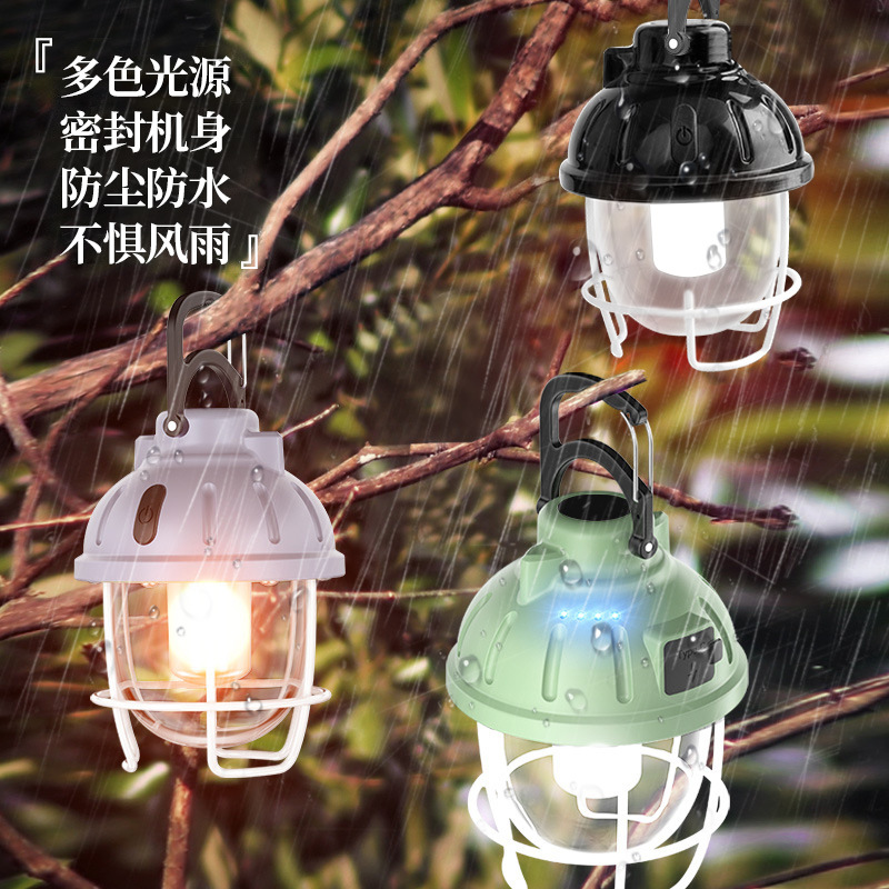 New outdoor camping light Camping light mini portable multi-function USB charging camp multi-light tent light full figure