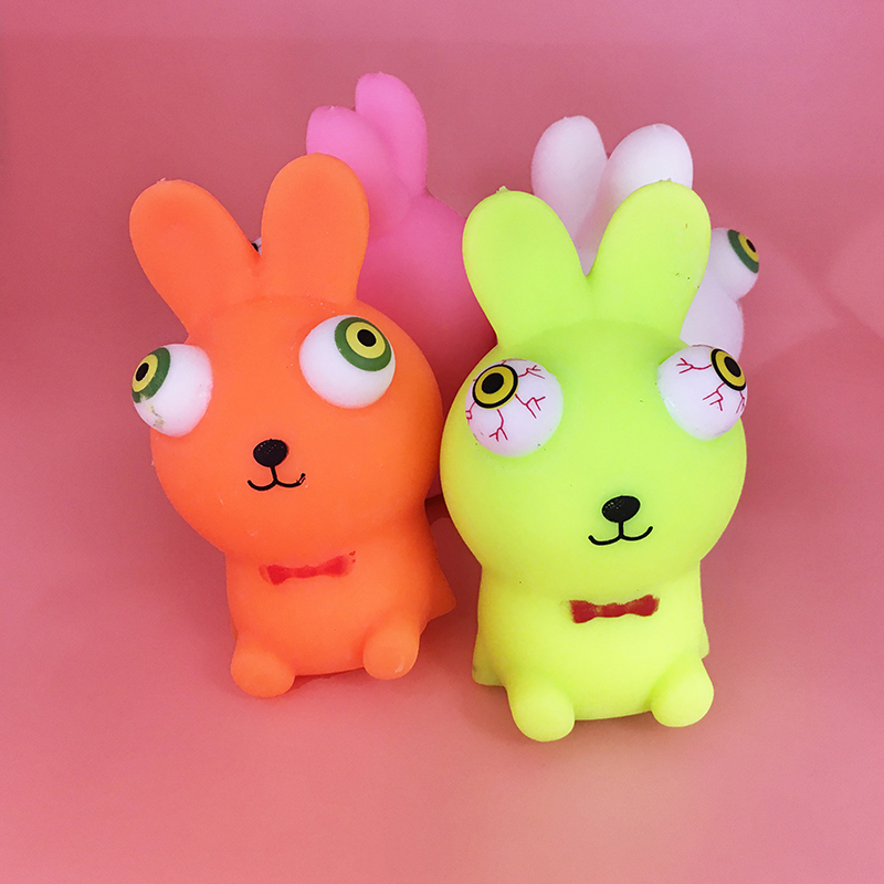 挤眼球发泄玩具 新奇特手捏兔子TPR软胶解闷发泄挤爆眼球  凸眼兔详情图2
