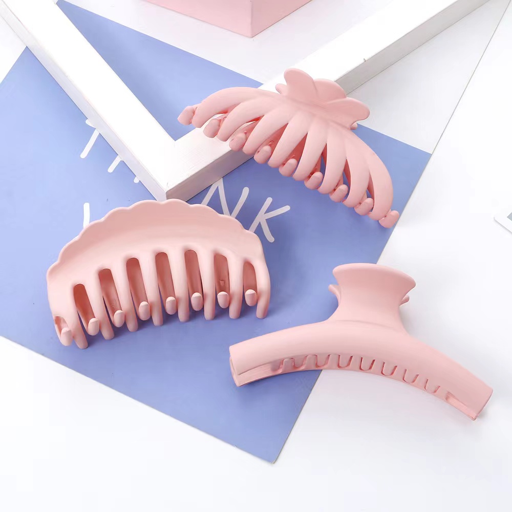 Internet celebrity large bath hair clip back hair clip candy color shark clip Korean mori tiara Specification drawing