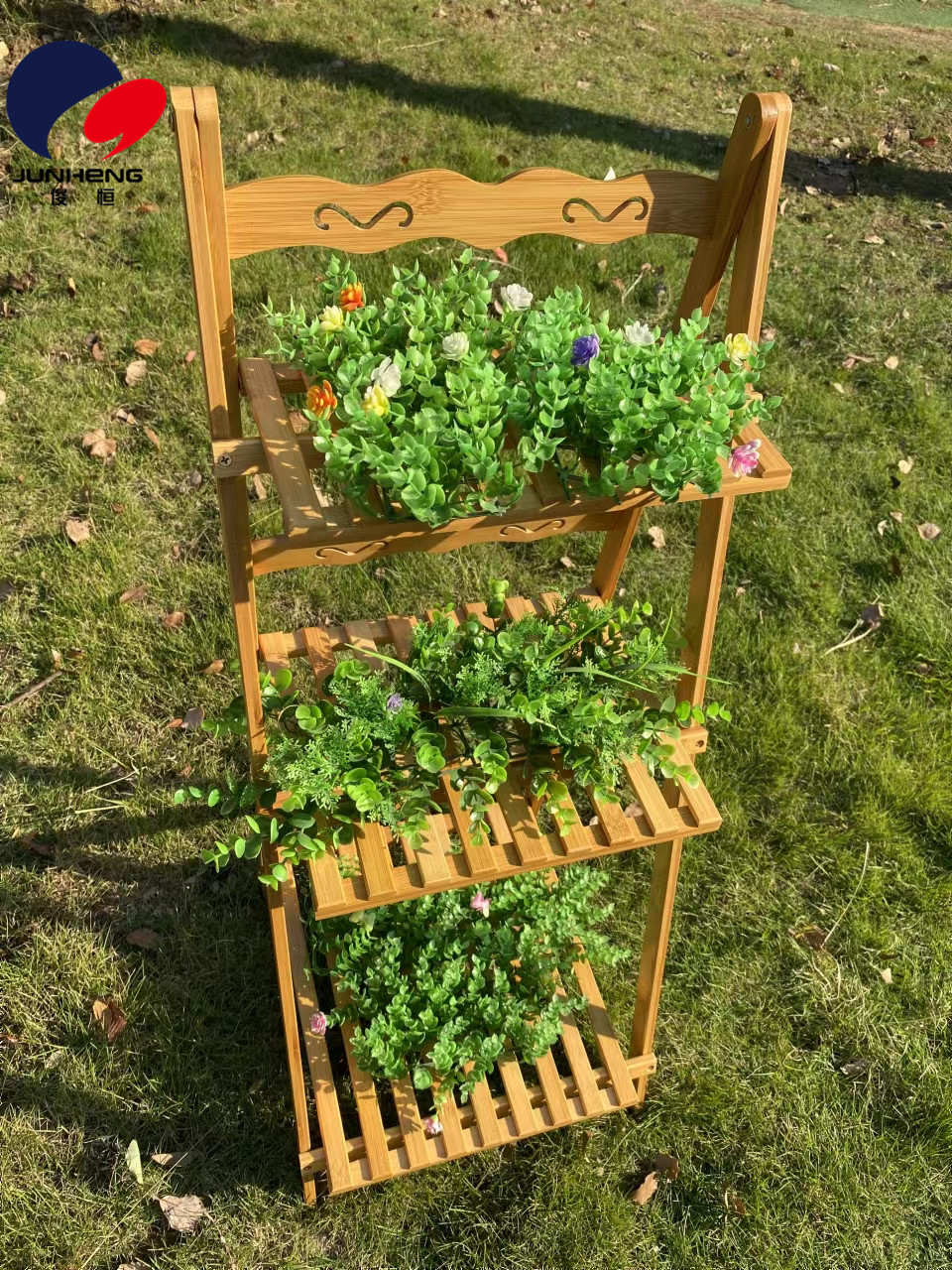 楠竹三层花架/室内花架/多肉植物花盆花架细节图