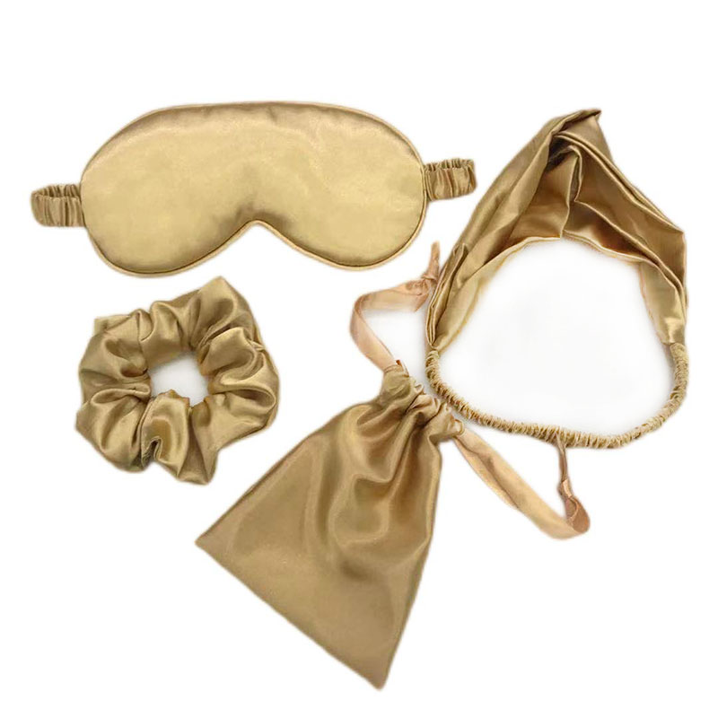 仿真丝眼罩4件套装柔软丝滑眼罩收纳袋发圈发呆遮光装饰套装详情1