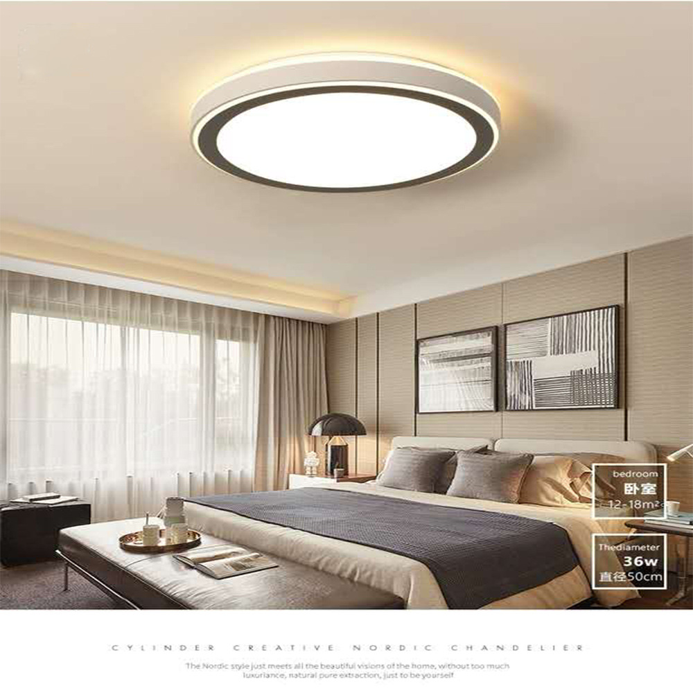 LED ceiling lamp shade suite Bedroom balcony study porch ceiling light wholesale Macaron double ring lamps