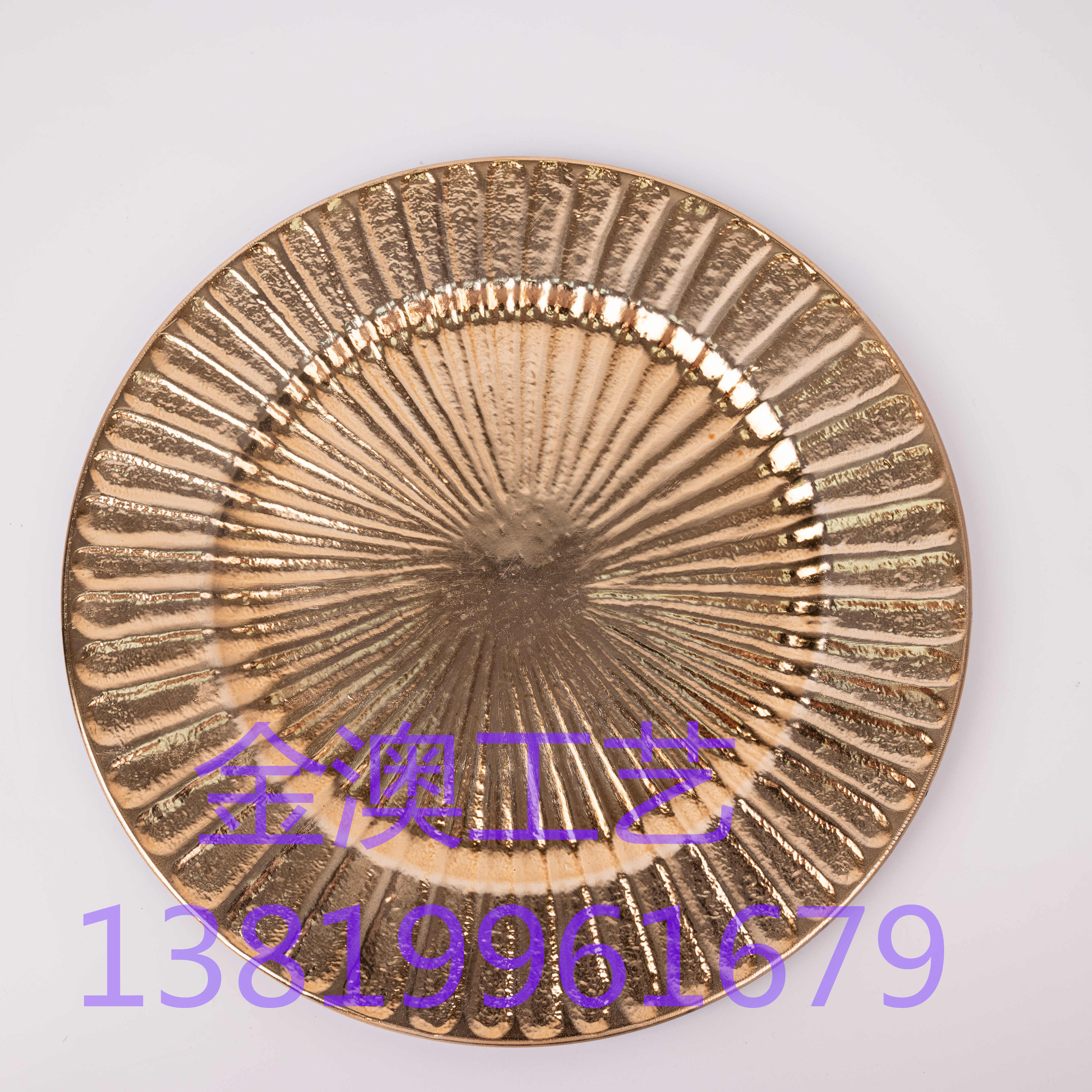 Jinao 2022 new Christmas plate plastic plate plating plate wedding plate wedding plate decorative plate placemat plate Western plate fruit plate gold plate 33CM C009 thumbnail