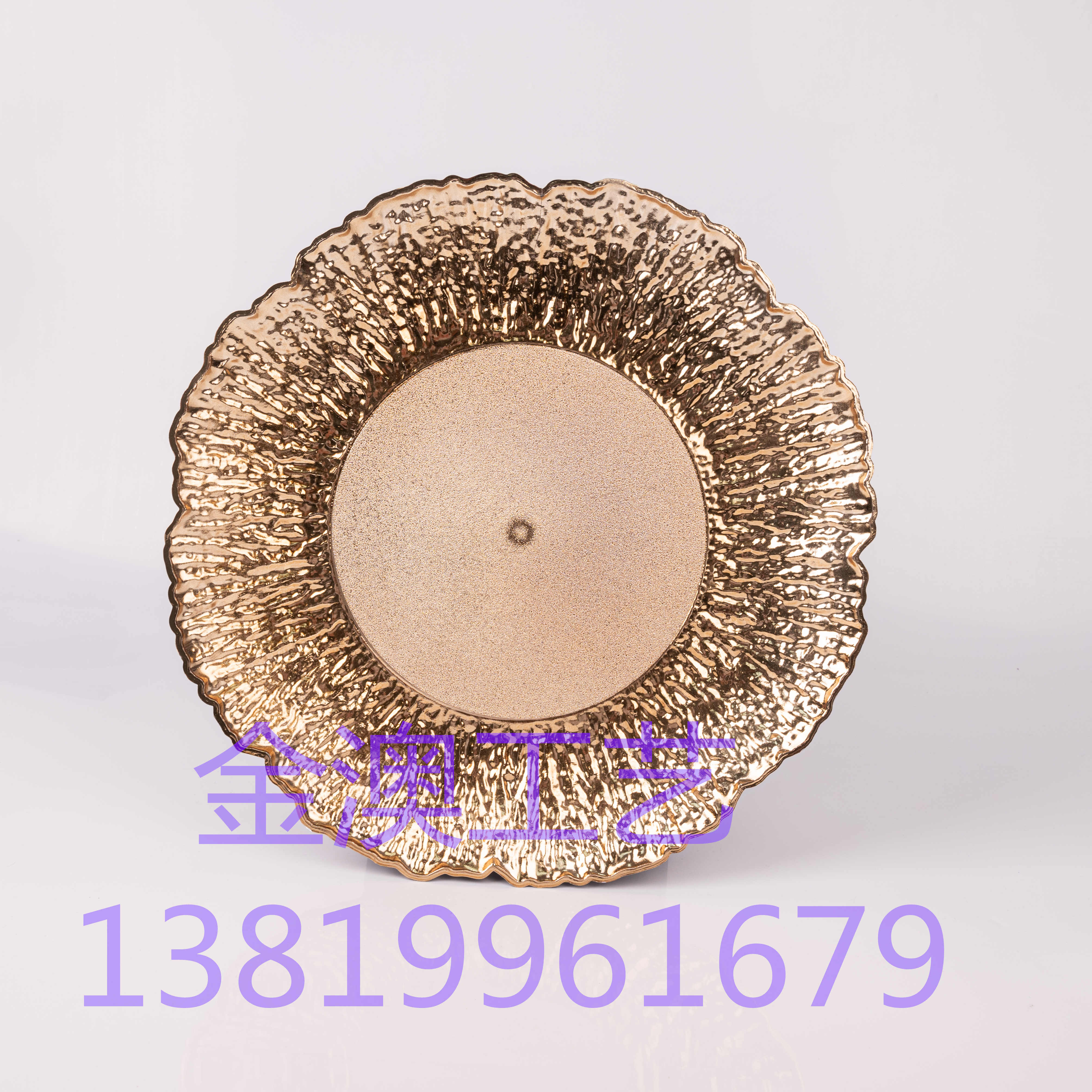 Jinao 2022 new Christmas plate plastic plate plating plate wedding plate wedding plate decorative plate placemat plate Western plate fruit plate gold plate 33CM C010 thumbnail