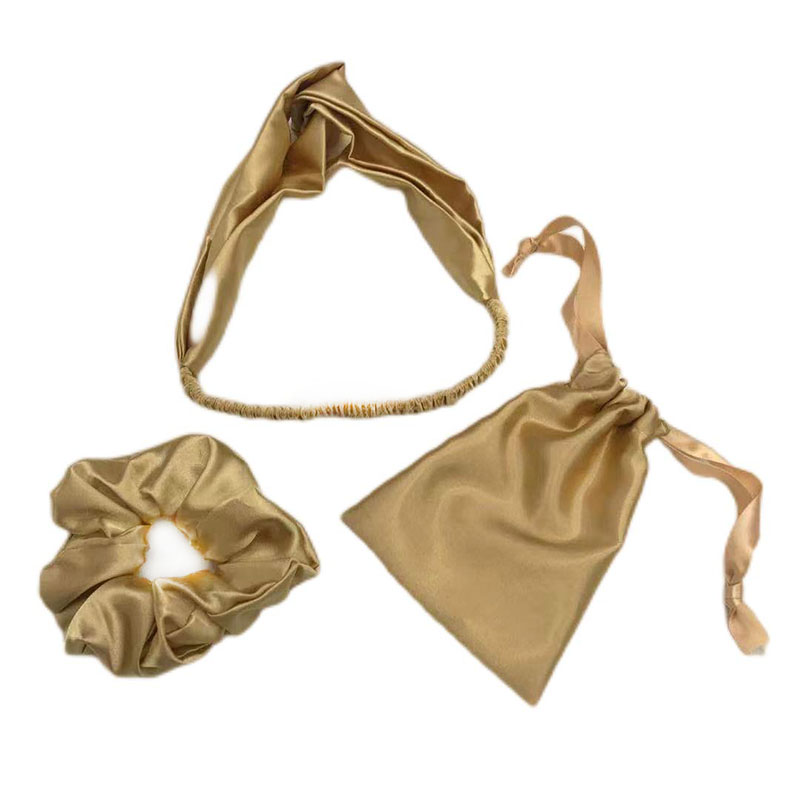 仿真丝眼罩4件套装柔软丝滑眼罩收纳袋发圈发呆遮光装饰套装详情4