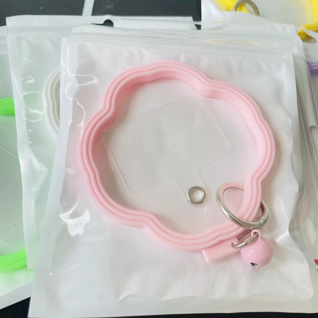 Flower-shaped wavy silicone phone case, universal gradient color anti-loss ring, anti-drop lanyard bracelet pic 6