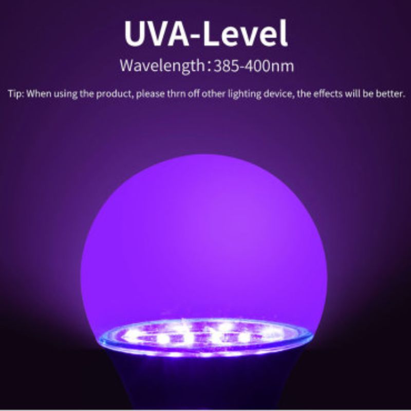 Cross-border exclusive supply of LED bulbs, wide voltage 85-265V ultraviolet UV black bulbs, fluorescent party plastic-coated aluminum bulbs
