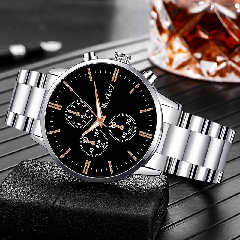 McyKcy genuine watches business steel belt quartz men's watch non-mechanical watch calendar watch watch manufacturers stall supply thumbnail