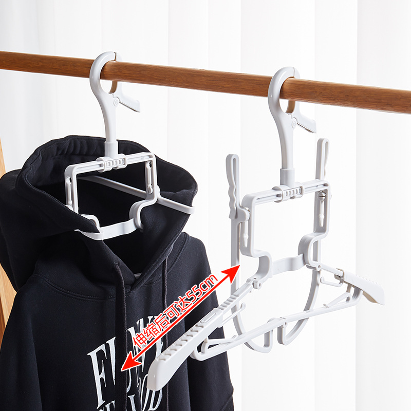 Foldable hooded coat hanger for home use