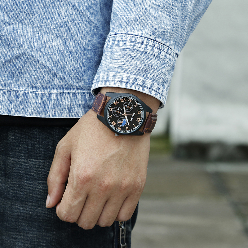 McyKcy品牌手表厂家批发跨境外贸石英表双历防水男士手表抖音男表外贸新款手表定制加工详情1