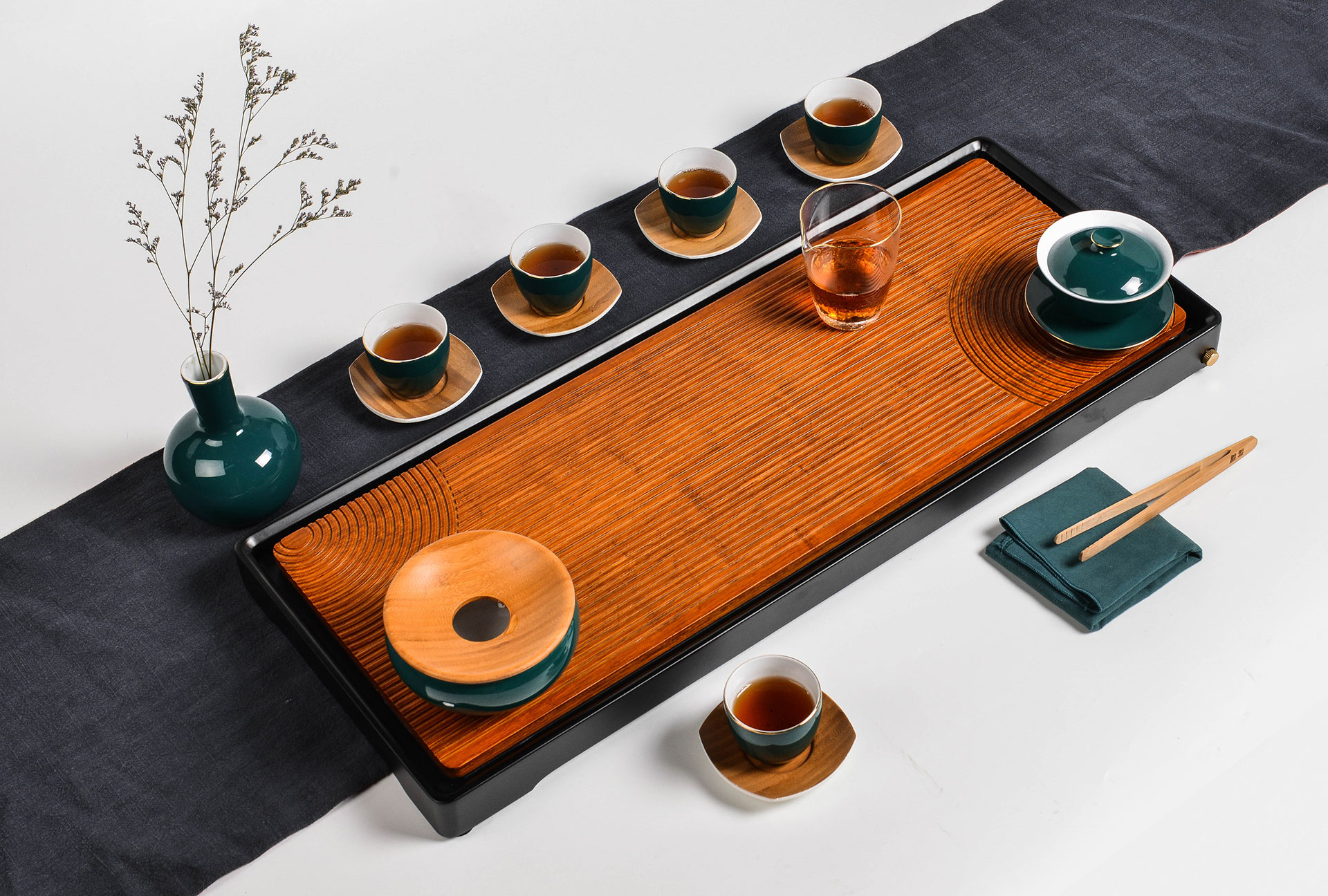 The Lianchi tea tray is simple, elegant, light luxury, versatile for home and office use, and easy to clean pic 3