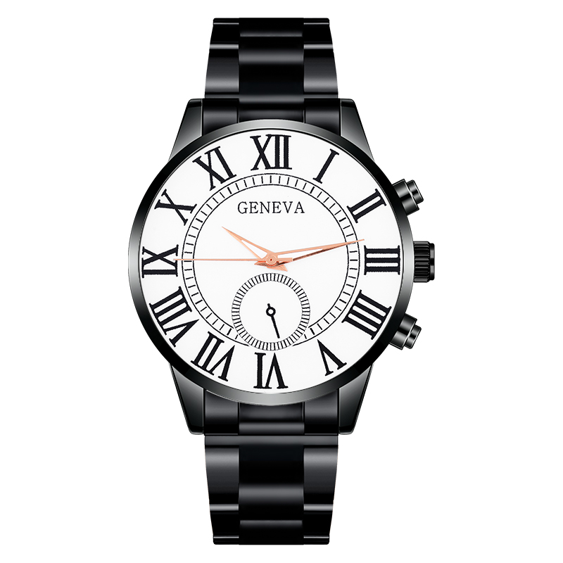 Factory direct business Rome steel belt watches foreign trade spot watches Men's quartz watches gifts men's watches wholesale Geneva watch