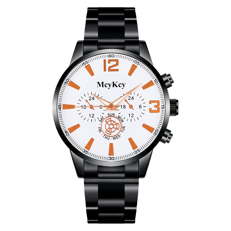 McyKcy brand watch manufacturers directly operated red steel watch band quartz men's watch wholesale business calibration watch men custom processing thumbnail