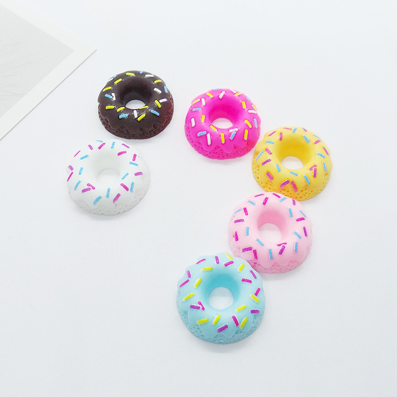 (Pack 500) Resin Material Simulation Donut Accessories Diy Cream Glue Phone Case Patch Slime Filler Specification drawing