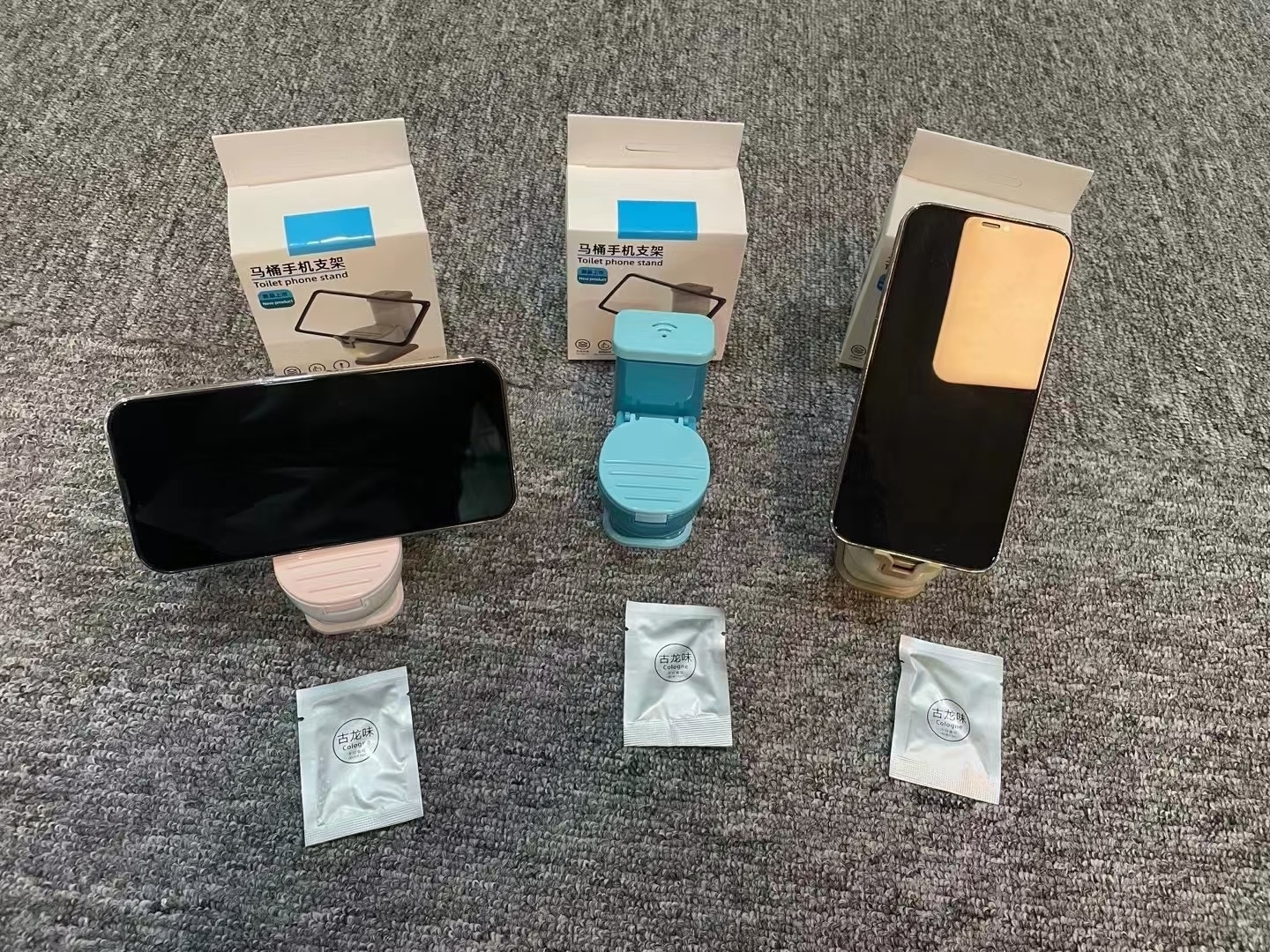 创意马桶支架手机平板通用带香薰马卡龙色 桌面摆件追剧网课手机支架  详情7