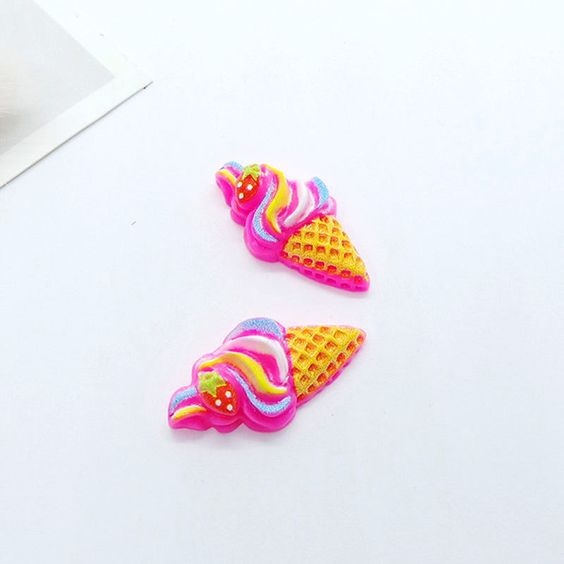 (Pack 500) Fat Accessories Diy Food Play Strawberry Ice Cream Cone Handmade Hairpin Leather Band Brooch Material Mobile Phone Case Accessories