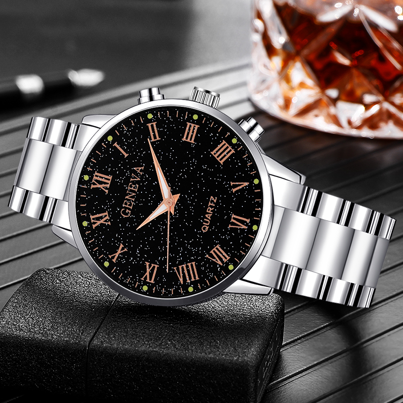 Factory direct sales star business three eyes day Nevar steel belt watches foreign trade spot watches men's quartz watches gifts men's watches wholesale Geneva watch thumbnail