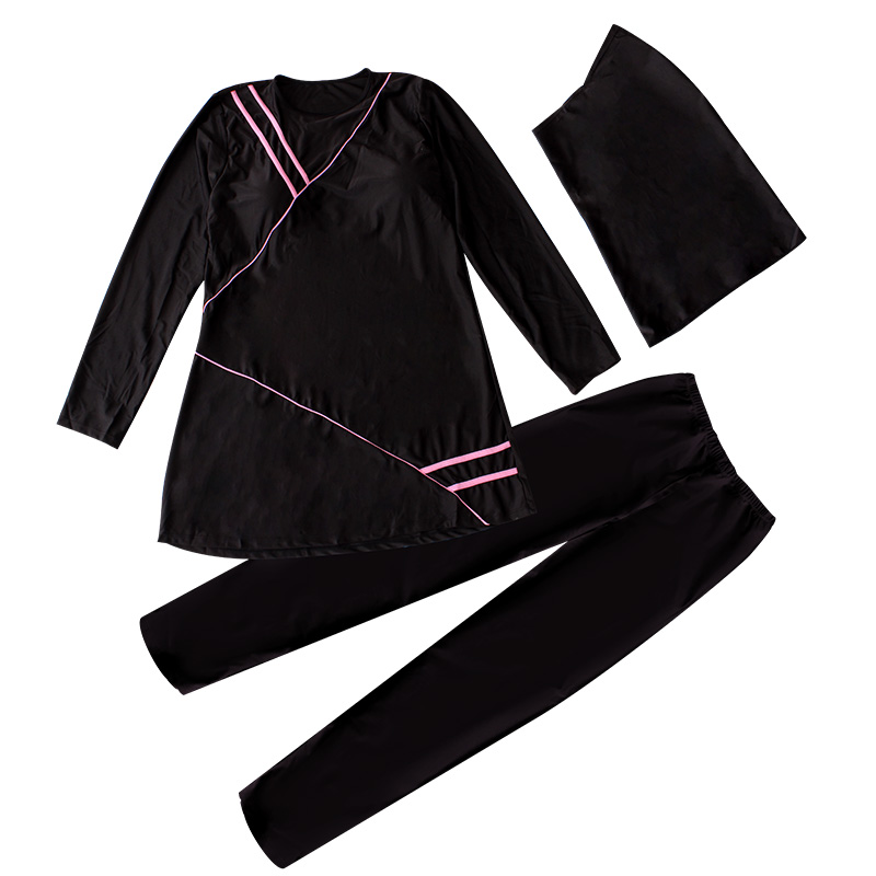 Custom New Long Sleeves And Pants In The Middle East Conservative Swimsuit Hui Foreign Single Cover Meat Covered Sun Protection Muslim Swimsuit Women Three-Piece Separate Cross-Border Arab Islamic Muslim Swimsuit Foreign Trade Manufacturers Wholesale Item Picture