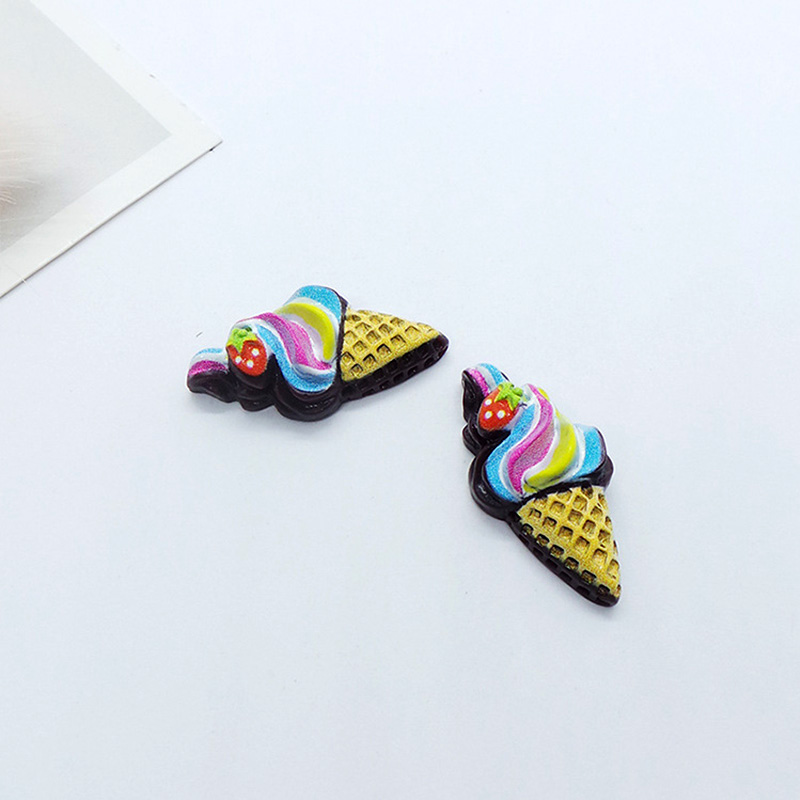 (Pack 500) Fat Accessories Diy Food Play Strawberry Ice Cream Cone Handmade Hairpin Leather Band Brooch Material Mobile Phone Case Accessories Specification drawing